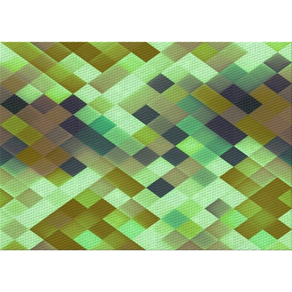 Ahgly Company Indoor Rectangle Patterned Fern Green Area Rugs, 2' x 5'