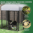 thumbnail image 3 of Waleaf 4x4x6 FT Outdoor Dog Kennel for Large Dogs,Large Outdoor Dog Kennel,Pet Dog Run Enclosures for Dog Crate Outdoor Metal Galvanized Welded with Waterproof UV-Resistant Cover and Secure Lock, 3 of 7