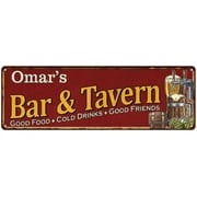 Omar's Bar and Tavern Red Chic Sign Man Cave Decor Gift 8x24 108240002099