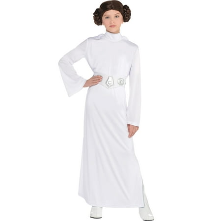 Costumes USA Star Wars Princess Leia Costume for Girls, Includes a Dress with a Hood, a Wig, and a Belt