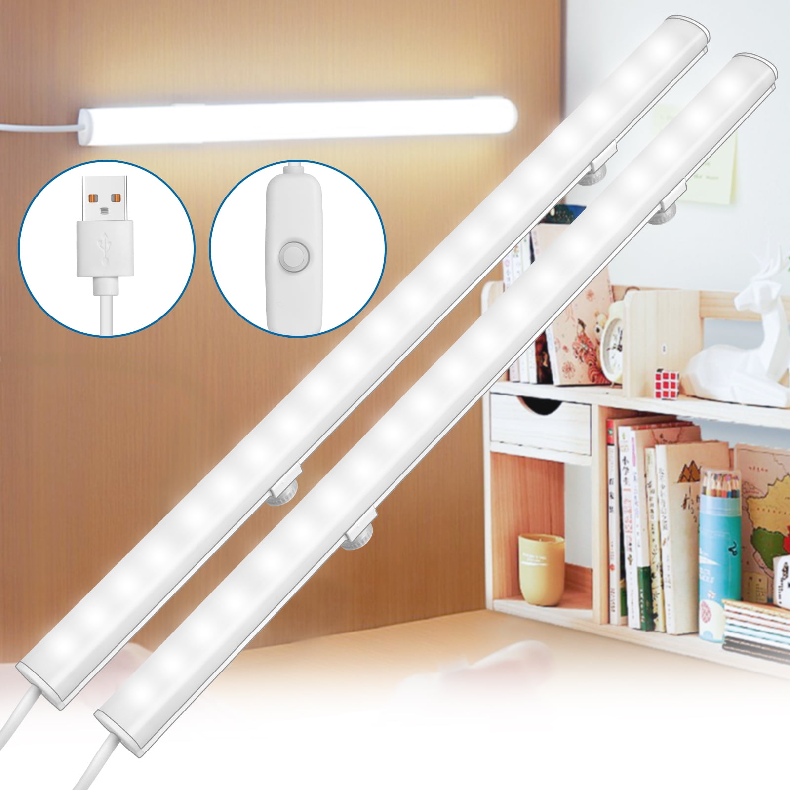 Kitchen USB Touch control LED Light Under Cabinet Shelf Counter Bar Lighting 