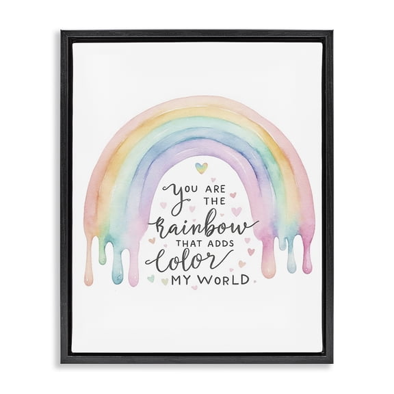 Stupell Industries Cottage Dripping Inspirational Rainbow Black Floating Frame Canvas Art, 17 x 21, by Amanda Greenwood