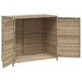 thumbnail image 3 of vidaXL Garden Storage Cabinet Beige 83x45x76 cm Poly Rattan, 3 of 5