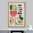 thumbnail image 2 of IDEA4WALL Framed Canvas Wall Art Rainbow Abstract Geometric Plants & Vases Digital Art Nordic Boho Floral Modern Print Colorful Wall Decor for Nursery Room, Kindergarten - Natural 24"x36", 2 of 5
