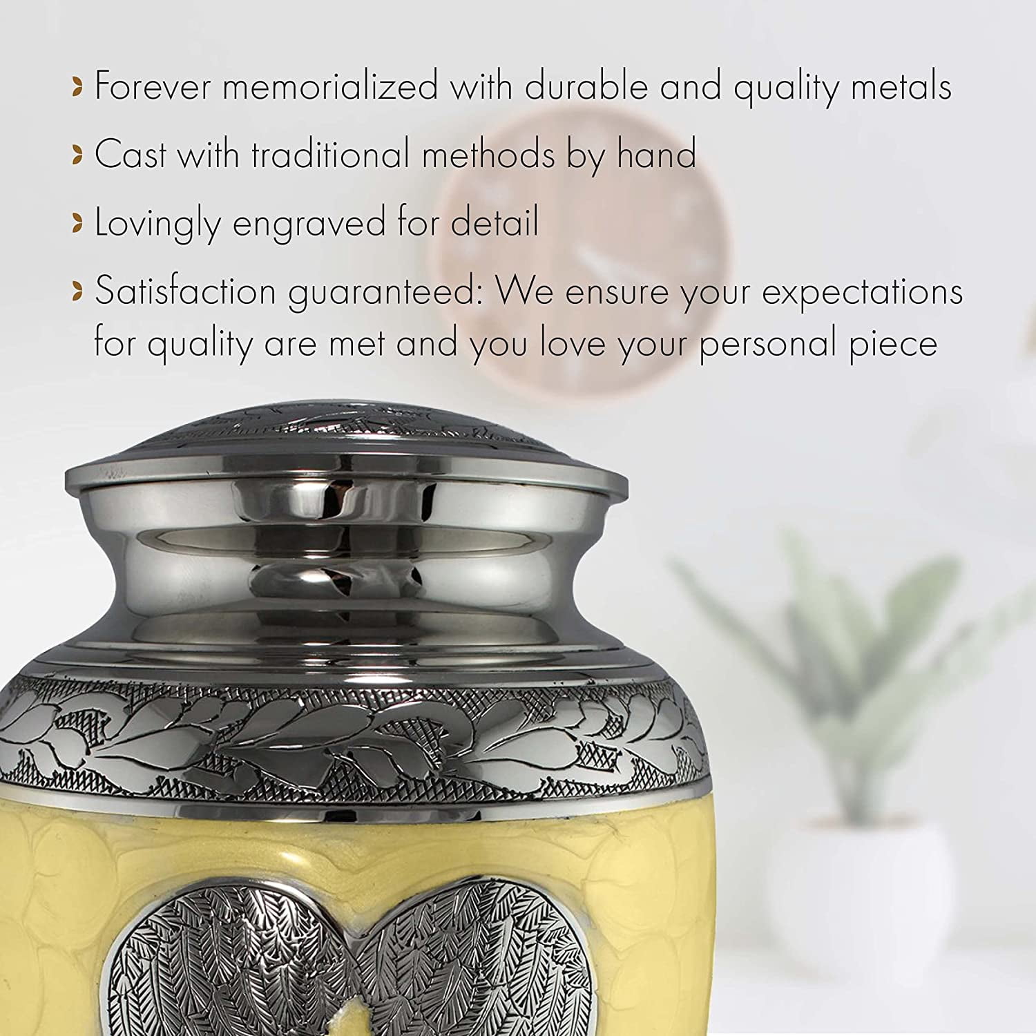 Yellow Loving Angel Urns for Cremation Ashes Large Urn XL or Small Keepsake Urns for Adult Cremation Ashes & Urns for Human Ashes for Home or Burial Cremation Urns