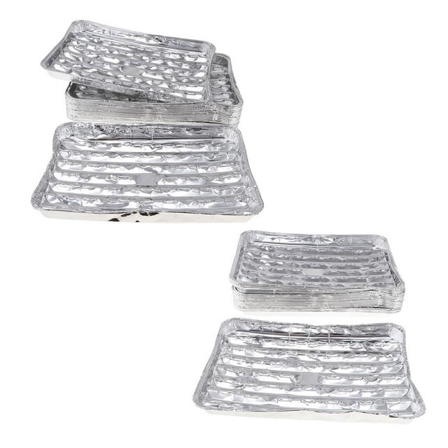 Bandeja para asar de papel de aluminio de 40 piezas, bandeja rectangular para , bandeja desechable para pasteles