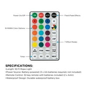 Merkury Innovations 50ft RGB Waterproof Rope Light with 32-Key Remote Control - Color Changing