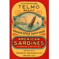 thumbnail image 2 of Retrolabel 17x24 Gold Ornate Wood Framed with Double Matting Museum Art Print Titled - Telmo Brand American Sardines, 2 of 4