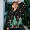 thumbnail image 2 of Chaqlin Christmas Tree Zipper Sweatshirt for Kids Girls Quarter zip Up Pullover Lightweight Comfy Casual Long Sleeve Fall Winter Top Size 9-10, 2 of 7