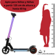 thumbnail image 5 of Scooter Eléctrico para Niños Luces LED Plegable Batería de Litio 24V Apto a partir de 125 cm Soporta hasta 60 kg - Negro, 5 of 6