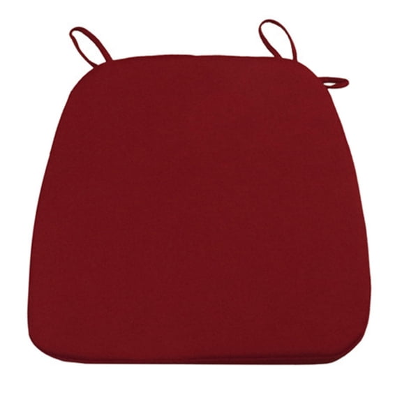 FXMLRLK Chair Cushion with Ties for Dining Chairs, Seat Cushions for Kitchen Chairs, D-Shaped Chair Pads with Washable Cover, Ties and Non Slip Backing(17'' x 16'',Red)