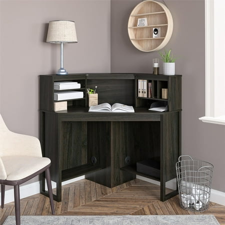 Mainstays Corner Desk With Hutch Espresso Walmart Com