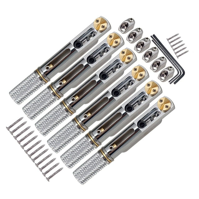 BELOVING Ensemble de Pont de Guitare à 6 Cordes pour Guitare Électrique Accessoire d'Instrument de Musique Argent