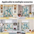 thumbnail image 6 of Teal Coastal Starfish Kitchen Curtains 63 Inch Length, Vintage Summer Beach Nautical Coral Grommet Top Bedroom Living Room Curtains, Light Filtering Cafe Curtain Drapes 2 Panels Set 84''x63'', 6 of 9