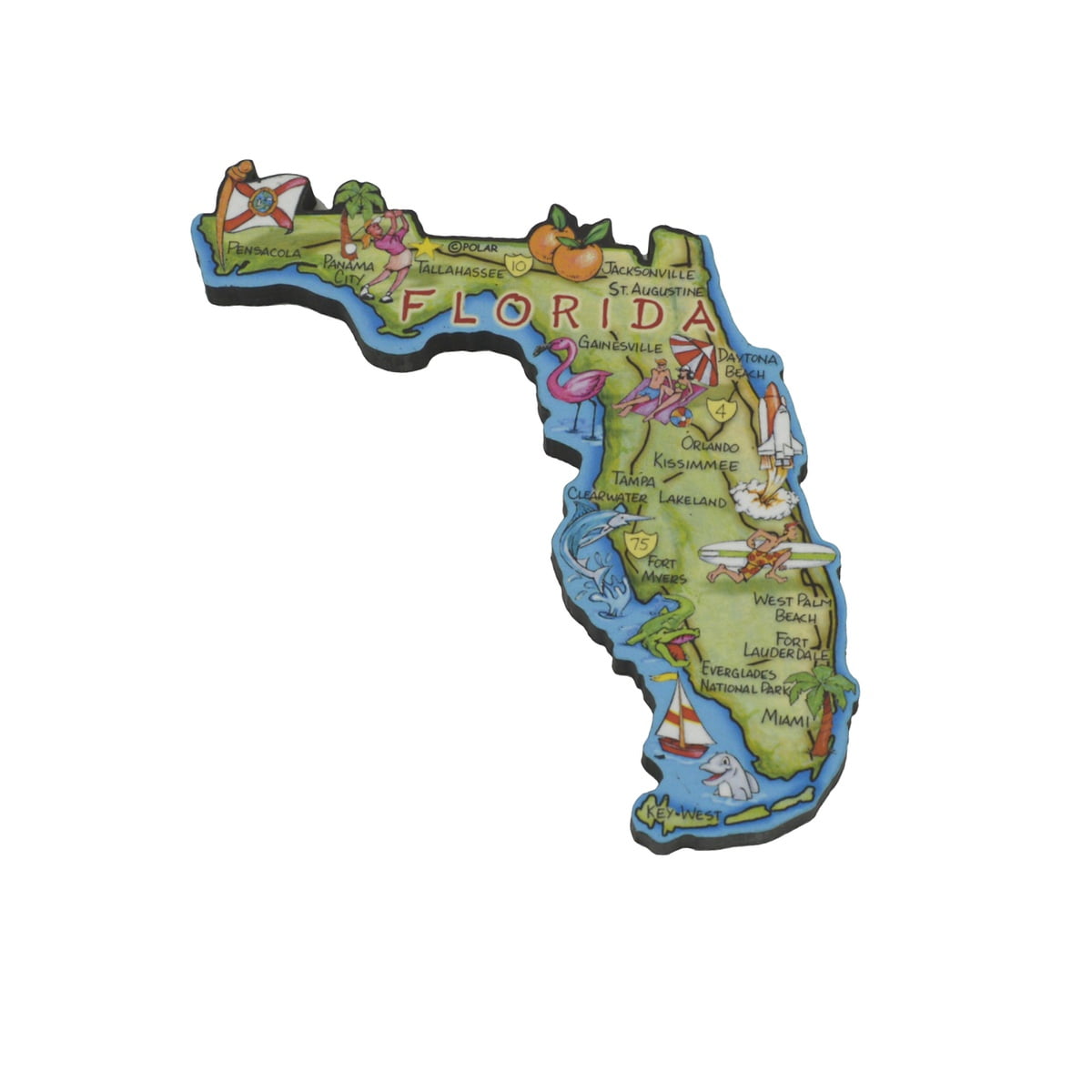 2 x 2 inches each Florida State FRIDGE MAGNET Set alligator flamingo
