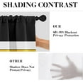 thumbnail image 5 of Yellow Kitchen Curtains Black Grey Window Curtains Valance and Tier Set 36 Inch, White Modern Rod Pocket Short Tier Curtain for Bathroom, Abstract Art Small Cafe Curtains for Decor, 5 of 5