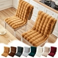 thumbnail image 7 of Plush Cushion One-Piece Plush Cushion Non-Slip Thickened Seat and Back Cushion Chair Pad Bench Pad Stool Cushion for Outdoor Indoor Furniture Khaki One-Piece Cushion, 7 of 7