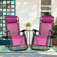 thumbnail image 2 of CL.HPAHKL Zero Gravity Lawn Lounge Chairs Set of 2, Adjustable Patio Reclining Chair with Pillow and Cup Holder, Folding Outdoor Chairs for Deck Beach Yard, Red, 2 of 7