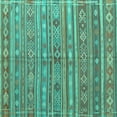 thumbnail image 1 of Ahgly Company Machine Washable Indoor Square Persian Turquoise Blue Traditional Area Rugs, 3' Square, 1 of 4