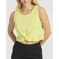 thumbnail image 3 of Real Essentials 5 Pack: Women's Dry-Fit Twist Front Knot Sleeveless Crop Tank Top - Dance Workout Athletic Yoga Cropped Top, 3 of 6