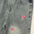 thumbnail image 5 of Peacolate 18M-10Y Spring Fall Winter Clothing Set Little&Big Girl Knit Turtleneck Pullover Sweater and Embroider Jeans,Pink Heart,9-10Years, 5 of 5