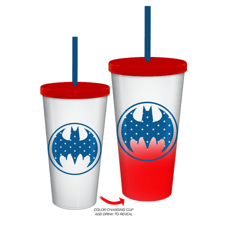 Batman American Flag Logo 24oz Color Change Plastic Tumbler