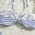 thumbnail image 6 of OWMEOT Striped Bikini Sets for Women Sexy Halter Back Braided Straps Bathing Suits Low Rise Triangle Trunks for Summer Beach Vacation, 6 of 6
