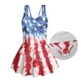 thumbnail image 6 of COEQINE Girls One Piece Swimsuit with Skirt, Scoop Neck & V Back Fashion Swimming Bathing Suit Sleeveless 4th of July Beach Swimwear for Kids Age 3-4, Fashion American Flag Tie-dye, 6 of 8