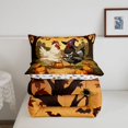 thumbnail image 5 of Feelyou Cartoon Chicken Pumpkin Full Size Comforter Sets, Spooky Bat Tombstone Bedding Comforter Set, Orange Brown, Halloween Reversible, 3-Piece, 1 Comforter and 2 Pillowcases, 5 of 7