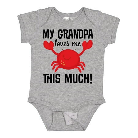 

Inktastic My Grandpa Loves Me Crab Gift Baby Boy or Baby Girl Bodysuit