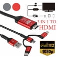 thumbnail image 3 of 3In1 HDMI Cable For Type-C Micro USB To HDMI 1080P HD TV 2M Cable Adapter For Mobile Phone TV HDMI Converter, 3 of 11