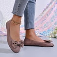 thumbnail image 5 of BRGZLK Women's Flat Shoes Solid Color Versatile Round Toe Bowknot Suede Casual Comfortable Slip On Shoes Lightweight Breathable Walking Flats for Daily Wear Coffee 7.5, 5 of 9