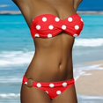 thumbnail image 2 of Zszcpp Tankinis Swimsuits For Women 2025 2Pc Push Up Bandeau Dot Polka Print Vogue Fitted Beach Wear Split Swimsuit Sets Swimwear, 2 of 6