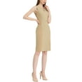 thumbnail image 4 of INSPIRE CHIC Robe de Travail Élégante Sans Manches pour Femmes TG Abricot, 4 of 6
