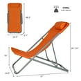 Patiojoy 2 PCS Beach Chair Lounger Reclining Folding Chair w/3Position