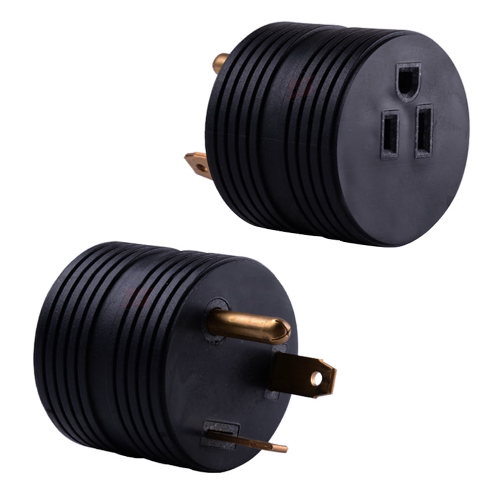 RV Electrical Adapter 30 Amp TT30P Male to 15 Amp 515R Female Round
