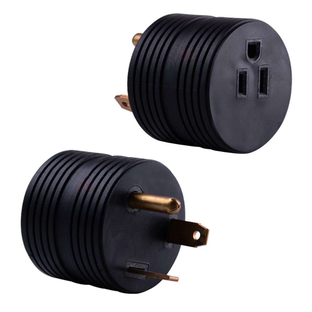 RV Electrical Adapter 30 Amp TT30P Male to 15 Amp 515R Female Round