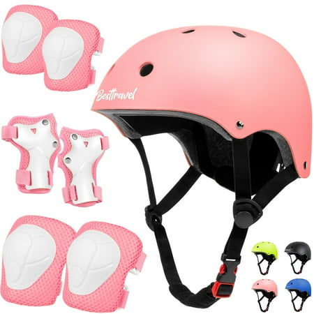 Kids Bike Helmet & Protective Gear Set for Toddlers Age 3-8, Adjustable for Cycling & Skateboarding -Pink