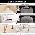 thumbnail image 5 of IVV White Faux Fur Storage Ottoman with Tray Lid & Golden Metal Legs, Round Upholstered Footrest/Side Table, Furry Makeup Seat for Bedroom, Vanity Room, Living Room – 13"Dia x 17.7"H, 5 of 10