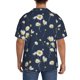 thumbnail image 3 of Balery Daisies Flowers Camisa Casual de Manga Corta con Botones para Hombre, Texturizada, Estilo Cubano, para Playa, Verano-4X-Large, 3 of 5