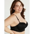 thumbnail image 4 of Joyspun Women's Lace Lightly Lined Longline V-Wire Bra, Sizes 34B to 42DD, 4 of 6