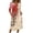 Beige, variant on Womens Summer Dresses Patriotic - 3/4 Sleeve Button-Down Mid-Length Lightweight Casual Sundress for July 4th BBQ ,Dark Blue M