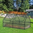 thumbnail image 3 of BPS Mini Greenhouse with 3 Replaceable Covers, Portable Garden Greenhouse with Roll-up Zipper Doors, UV-Protected for Indoor Outdoor Plants and Herbs, 6'x3'x3', 3 of 7