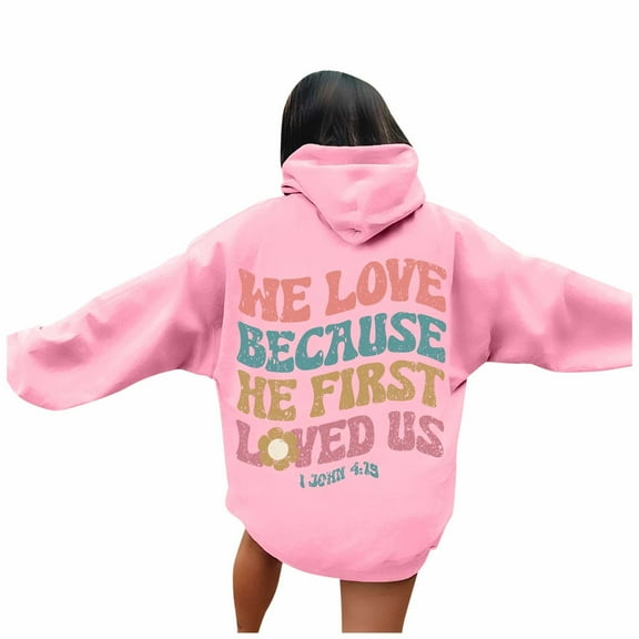 Wdgfv Lined Hoodie Women Women's Hoodies & Sweatshirts Letter Print Long Sleeved Hoodie with Pockets for Comfortable