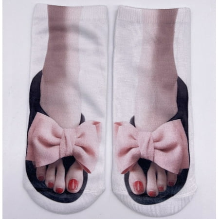 

3D Pattern Sandals Print Socks Running Socks Women Low Ankle
