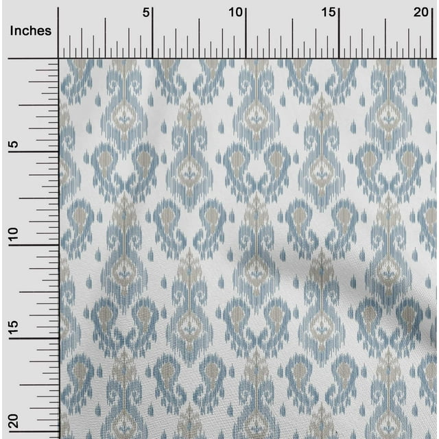 oneOone Polyester Lycra Fabric Paisley Ikat Decor Fabric Printed BTY 56 Inch Wide
