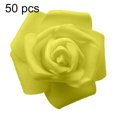 thumbnail image 2 of Hadanceo 25/50/100Pcs Artificial PE Foam Rose Flowers Head DIY Wedding Home Room Decor Yellow, 2 of 8