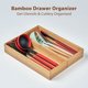 thumbnail image 4 of Umilife Cajas Organizadoras de Cajones de Cocina de Bambú con Pies de Silicona Antideslizantes 2 Contenedores de Almacenamiento Apilables para Utensilios de Cocina, Cubiertos, Cajón de Escritorio y So, 4 of 5