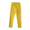 thumbnail image 3 of uikmnh Winter Lined Thermal Leggings for Girls Soft Stretchy Base Layer Pants Toddler to Big Kids Color:Yellow,Size:6-7 Years, 3 of 5