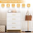 thumbnail image 4 of TROPOW Dressers & Chests of Drawers,4 Drawer Dresser Wooden Bedside Storage Bedroom Triple Dresser Bedside Dresser for Storage Modern Dresser with Gold Handles White, 4 of 7